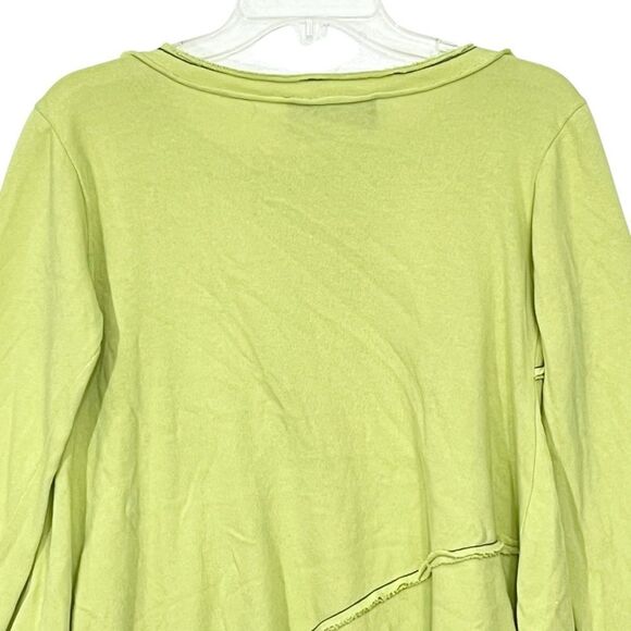 Ozai N Ku Boho Sweater Knit Asymmetric Inside Out Hem Contrast/Stitching S - Picture 8 of 15